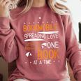 Cool Bookmobile Librarian Spreading Love One Book At A Time Comfort Colors Sweatshirt Orchid Cool Bookmobile Librarian Spreading Love One Book At A Time Comfort Colors Sweatshirt Orchid
