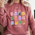 Cool Kids Read Books School Librarian Reading Teacher Comfort Colors Sweatshirt Orchid