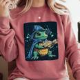 Cool Magical Book With Wizard Turtle For Adults And Kids Comfort Colors Sweatshirt Orchid