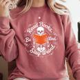Cool Read Books Be Kind Stay Weird Skeleton Reading Comfort Colors Sweatshirt Orchid