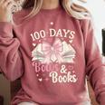 Coquette 100 Days Of Bows Books Reading 100th Day Of School Comfort Colors Sweatshirt Orchid Coquette 100 Days Of Bows Books Reading 100th Day Of School Comfort Colors Sweatshirt Orchid