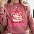 Coquette Bow All Booked For Valentine Book Lover Bookish Comfort Colors Sweatshirt Orchid