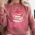 Coquette Bow All Booked For Valentines Teacher Book Comfort Colors Sweatshirt Orchid Coquette Bow All Booked For Valentines Teacher Book Comfort Colors Sweatshirt Orchid