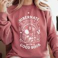 Cozy Bear Reading Hibernate With a Book Comfort Colors Sweatshirt Orchid Cozy Bear Reading Hibernate With a Book Comfort Colors Sweatshirt Orchid