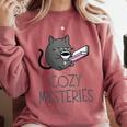 Cozy Mysteries Coffee And Novel For Book Lovers Comfort Colors Sweatshirt Orchid Cozy Mysteries Coffee And Novel For Book Lovers Comfort Colors Sweatshirt Orchid