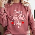 Crazy Book Lady Comfort Colors Sweatshirt Orchid