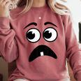 Creepy Face Carrot Halloween Book Character Costume Comfort Colors Sweatshirt Orchid