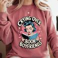 Crying Over Book Boyfriends Comfort Colors Sweatshirt Orchid Crying Over Book Boyfriends Comfort Colors Sweatshirt Orchid