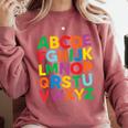 Cute ABCs Shirt Alphabet Colorful Letters Reading Books Kids Comfort Colors Sweatshirt Orchid