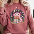 Cute Axolotl Reading Books Cozy Night Aesthetic Comfort Colors Sweatshirt Orchid Cute Axolotl Reading Books Cozy Night Aesthetic Comfort Colors Sweatshirt Orchid