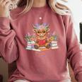 Cute Baby Highland Cow Reading Book Lover Toddler Comfort Colors Sweatshirt Orchid Cute Baby Highland Cow Reading Book Lover Toddler Comfort Colors Sweatshirt Orchid