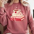 Cute Books And Coffee Crochet Valentines Day Tee For Couples Comfort Colors Sweatshirt Orchid Cute Books And Coffee Crochet Valentines Day Tee For Couples Comfort Colors Sweatshirt Orchid