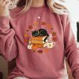 Cute Cat Fall In Love With Reading Book Cat Lover Librarian Comfort Colors Sweatshirt Orchid Cute Cat Fall In Love With Reading Book Cat Lover Librarian Comfort Colors Sweatshirt Orchid