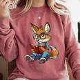 Cute Coyote With Book I Kids Coyote Comfort Colors Sweatshirt Orchid Cute Coyote With Book I Kids Coyote Comfort Colors Sweatshirt Orchid