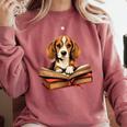 Cute Dog Beagle Reading Book Comfort Colors Sweatshirt Orchid Cute Dog Beagle Reading Book Comfort Colors Sweatshirt Orchid