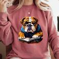 Cute Dog English Bulldog Reading Book Comfort Colors Sweatshirt Orchid Cute Dog English Bulldog Reading Book Comfort Colors Sweatshirt Orchid