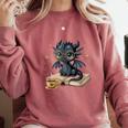 Cute Dragon Books Flower Bookworm Book Lover Comfort Colors Sweatshirt Orchid