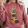 Cute Dragon Reading Book Bookworm Dragons And Books Comfort Colors Sweatshirt Orchid Cute Dragon Reading Book Bookworm Dragons And Books Comfort Colors Sweatshirt Orchid