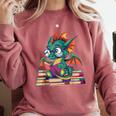 Cute Dragon Reading a Book Bookworm For Men Women Kid Comfort Colors Sweatshirt Orchid Cute Dragon Reading a Book Bookworm For Men Women Kid Comfort Colors Sweatshirt Orchid