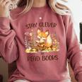 Cute Fox Stay Clever Read Books For Librarian Or Bookworm Comfort Colors Sweatshirt Orchid Cute Fox Stay Clever Read Books For Librarian Or Bookworm Comfort Colors Sweatshirt Orchid