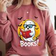 Cute Ghost Reading Book Retro Halloween Librarian Comfort Colors Sweatshirt Orchid Cute Ghost Reading Book Retro Halloween Librarian Comfort Colors Sweatshirt Orchid
