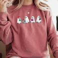 Cute Ghosts Reading Books Lover Spooky Season Halloween Comfort Colors Sweatshirt Orchid