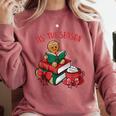 Cute Gingerbread Man Reading Book Nerd Christmas Bookish Comfort Colors Sweatshirt Orchid Cute Gingerbread Man Reading Book Nerd Christmas Bookish Comfort Colors Sweatshirt Orchid