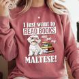 Cute Glasses Read Books & Pet My Maltese Lover Comfort Colors Sweatshirt Orchid Cute Glasses Read Books & Pet My Maltese Lover Comfort Colors Sweatshirt Orchid