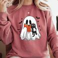 Cute Halloween Ghost Reading Book Comfort Colors Sweatshirt Orchid Cute Halloween Ghost Reading Book Comfort Colors Sweatshirt Orchid