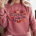 Cute Just A Girl Who Loves Books Heart Shape Reader Comfort Colors Sweatshirt Orchid
