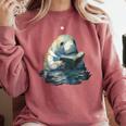 Cute Manatee Reading Book Bookworm Readers Manatee Lover Comfort Colors Sweatshirt Orchid