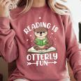 Cute Otter Reading Book Lover Sea Otters Animal Lover Comfort Colors Sweatshirt Orchid Cute Otter Reading Book Lover Sea Otters Animal Lover Comfort Colors Sweatshirt Orchid