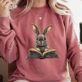 Cute Rabbit Bunny Book Lover Comfort Colors Sweatshirt Orchid