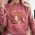 Cute Reading Outfit Book Lover Tee For Women Who Read Comfort Colors Sweatshirt Orchid