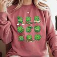 Cute Shamrock Reading St Patricks Day Teacher Book Lovers Comfort Colors Sweatshirt Orchid