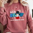 Cute Snowman Let It Snow I Have Books Reader Comfort Colors Sweatshirt Orchid