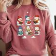 Cute Snowman Reading Books Christmas Winter Book Lover Comfort Colors Sweatshirt Orchid
