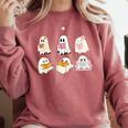 Cute Spooky Reading Book Halloween Fall Ghost Autumn Comfort Colors Sweatshirt Orchid