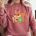 Cute Squirrel Reading A Book Lovers Anime Kawaii Women Kids Comfort Colors Sweatshirt Orchid Cute Squirrel Reading A Book Lovers Anime Kawaii Women Kids Comfort Colors Sweatshirt Orchid