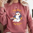 Cute Xmas Book Lover Penguin Reading Cosy Days Cosy Reads Comfort Colors Sweatshirt Orchid