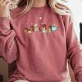 Dachshund Book Lover Reading Wiener Dog 100 Days Of School Comfort Colors Sweatshirt Orchid