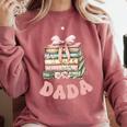 Dada Book First Chapter Birthday Family Matching Party Comfort Colors Sweatshirt Orchid