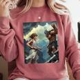 David And Goliath Bible Book Of Samuel King David Comic Comfort Colors Sweatshirt Orchid