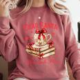Dear Santa More Books Please Coquette Bow Books Christmas Comfort Colors Sweatshirt Orchid