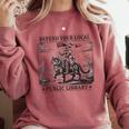 Defend Your Local Public Library Cat Knight Book Lover Comfort Colors Sweatshirt Orchid Defend Your Local Public Library Cat Knight Book Lover Comfort Colors Sweatshirt Orchid