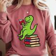 Dino Reading Read Reading Librarian Book Men Boys Kids Comfort Colors Sweatshirt Orchid Dino Reading Read Reading Librarian Book Men Boys Kids Comfort Colors Sweatshirt Orchid