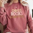 Dogs Books & Coffee Comfort Colors Sweatshirt Orchid