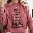 Dogs Plants Coffee Books Book Lover Dog Lover Reading Comfort Colors Sweatshirt Orchid