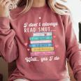 I Don't Always Read Smut Books Smutt Bookish Smutty Book Comfort Colors Sweatshirt Orchid