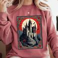 Dracula's Castle Book Cover Illustration Comfort Colors Sweatshirt Orchid